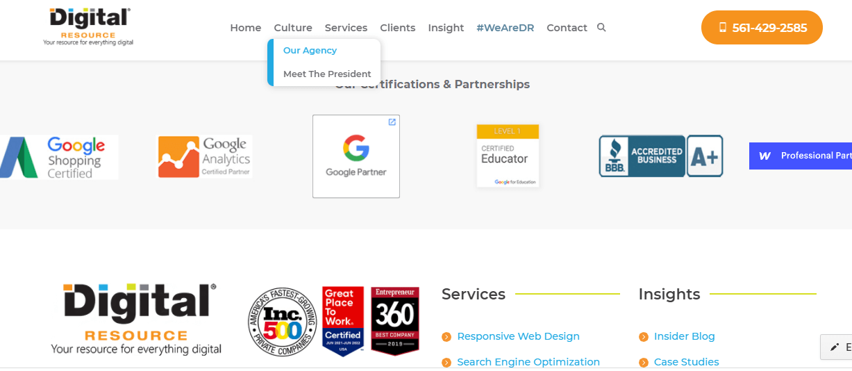 Digital Resource web design in West Palm Beach sing trust badges