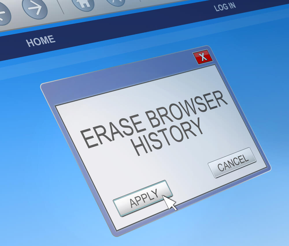 screenshot of delete browsing history