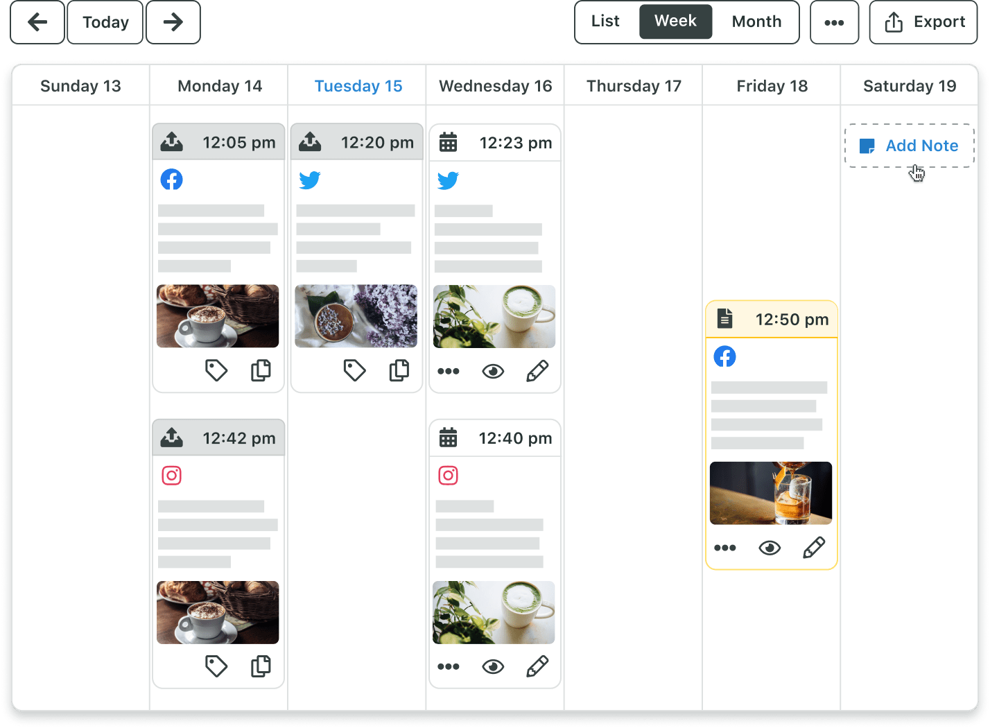 social media calendar