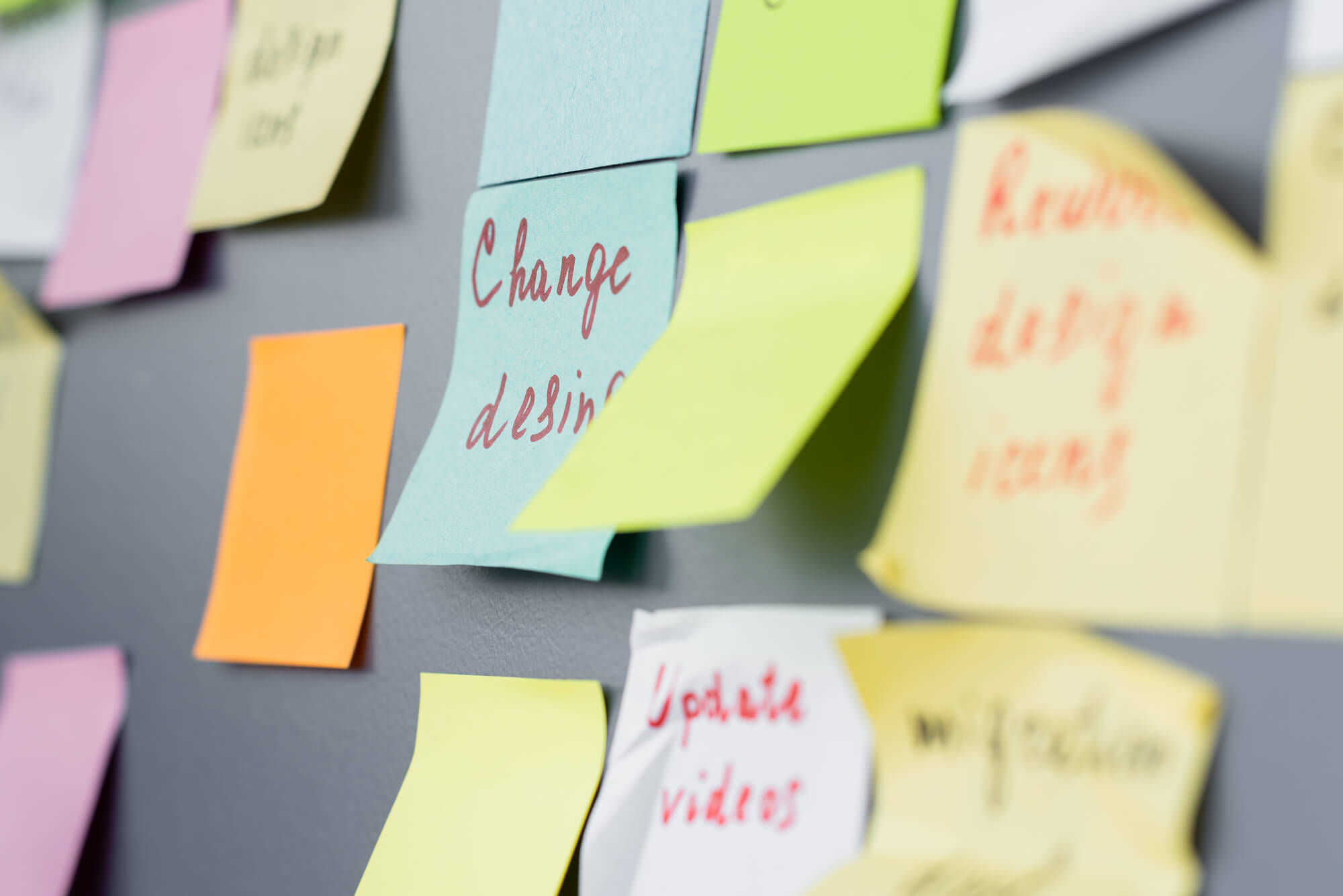 sticky notes on the wall