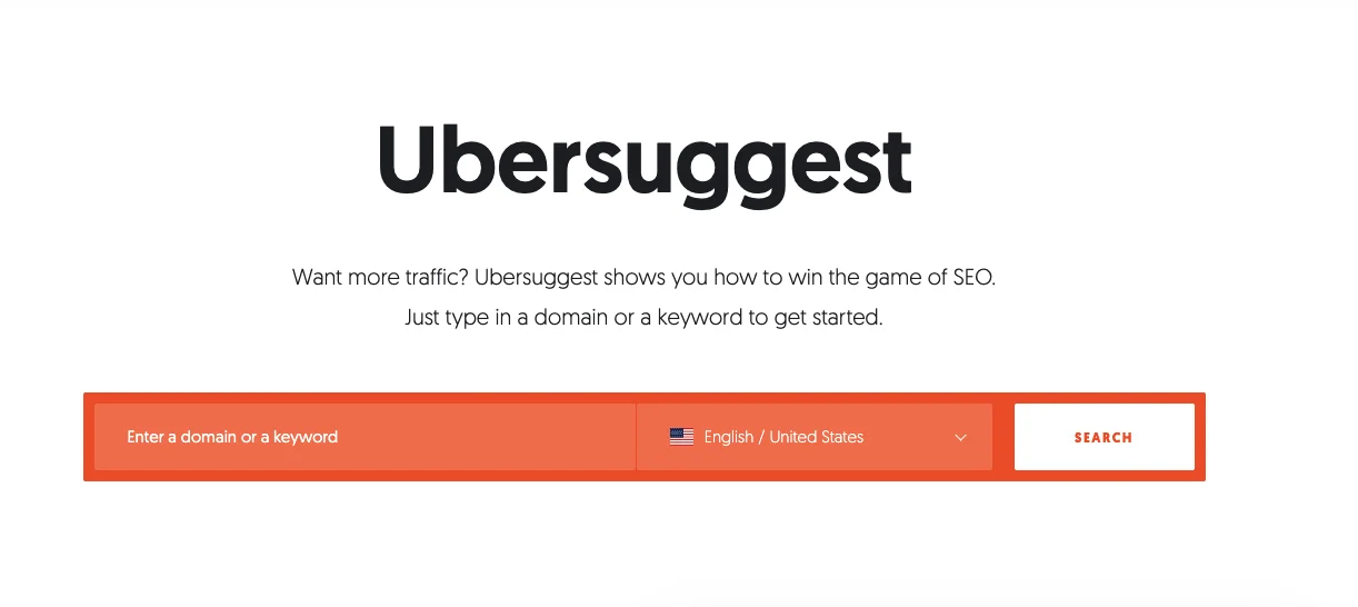 Ubersuggest search bar