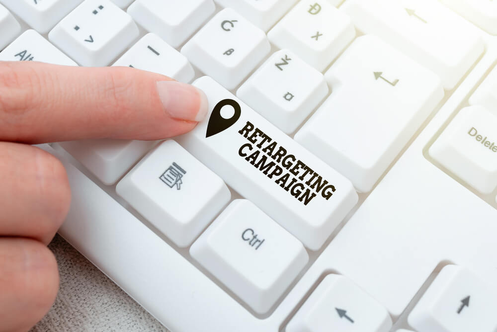 Retargeting post-holiday SEO marketing campaigns in Florida  sign on keyboard. 