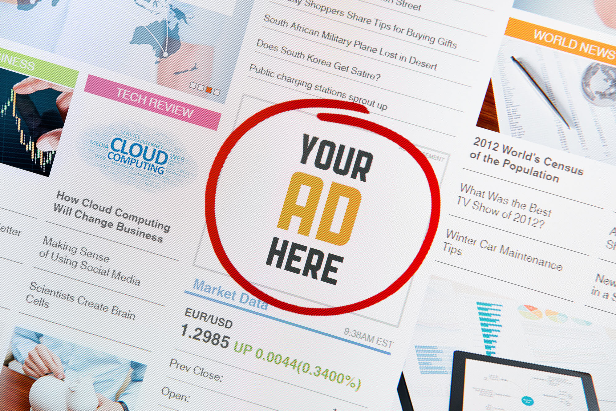 screenshot of online ad on website