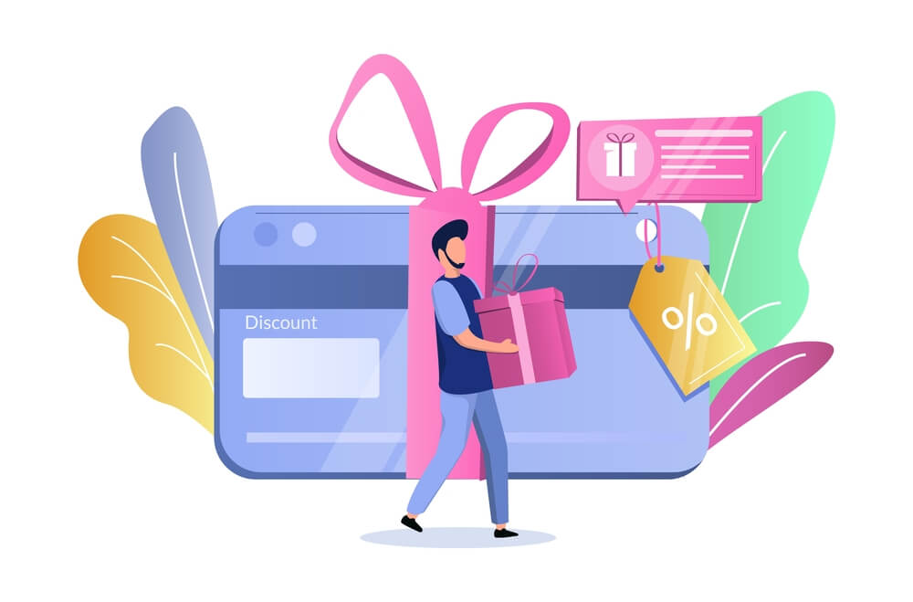 Customer buying from a store with credit card because of cashback loyalty program. 