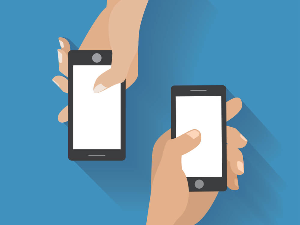 Customers using mobile for customer service.
