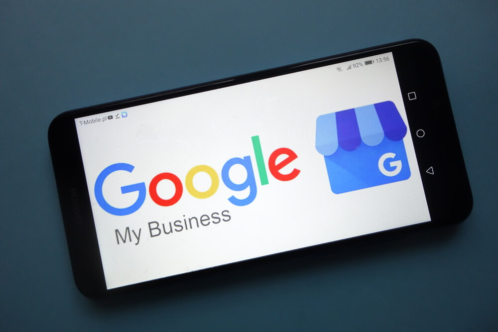 Google My Business logo on mobile.