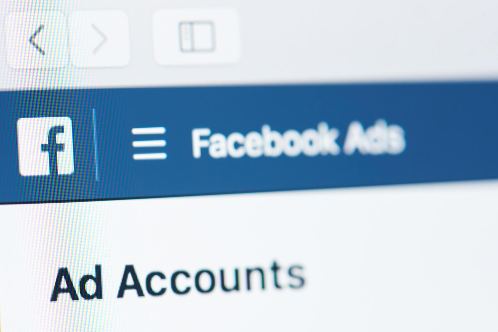 Facebook Ad page manager. 