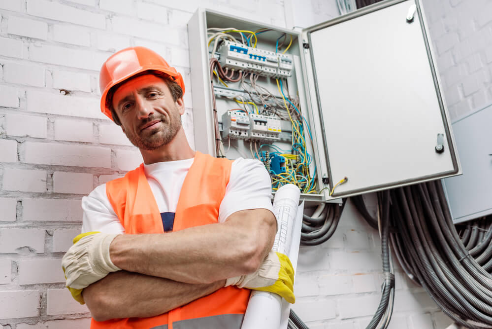 Electrician doing Q&A on social media. 