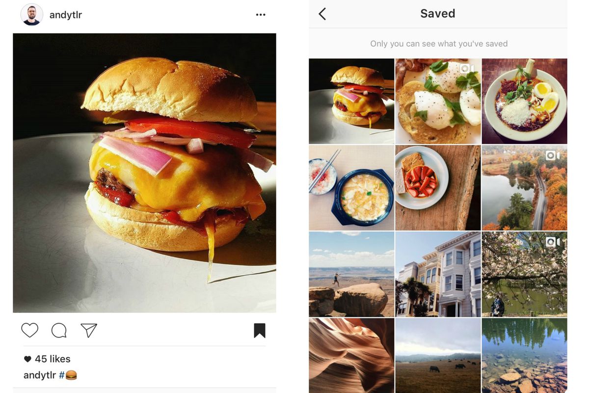 Instagram "save" feature