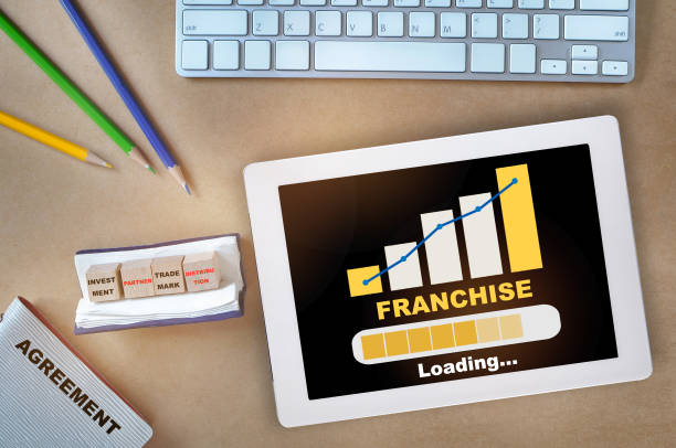 franchise growth chart on tablet