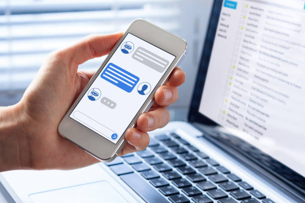chatbot conversation on smartphone screen app interface