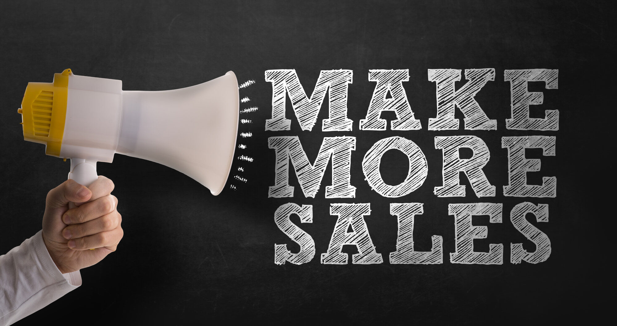 megaphone producing make more sales text
