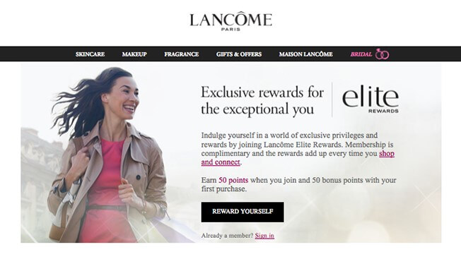 digital marketing lancome website