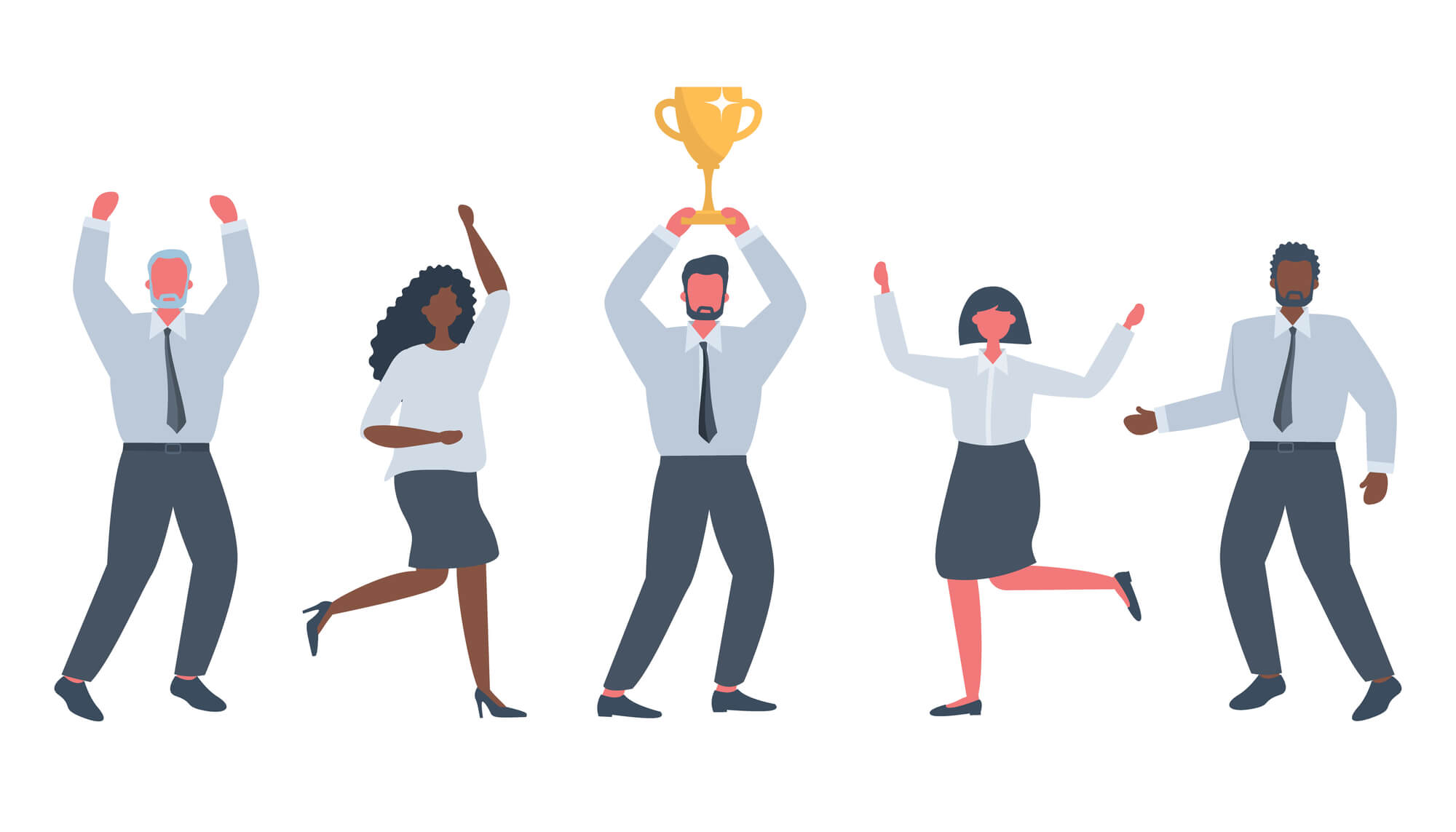 healthy and happy SEO company in Florida employees  celebrating success