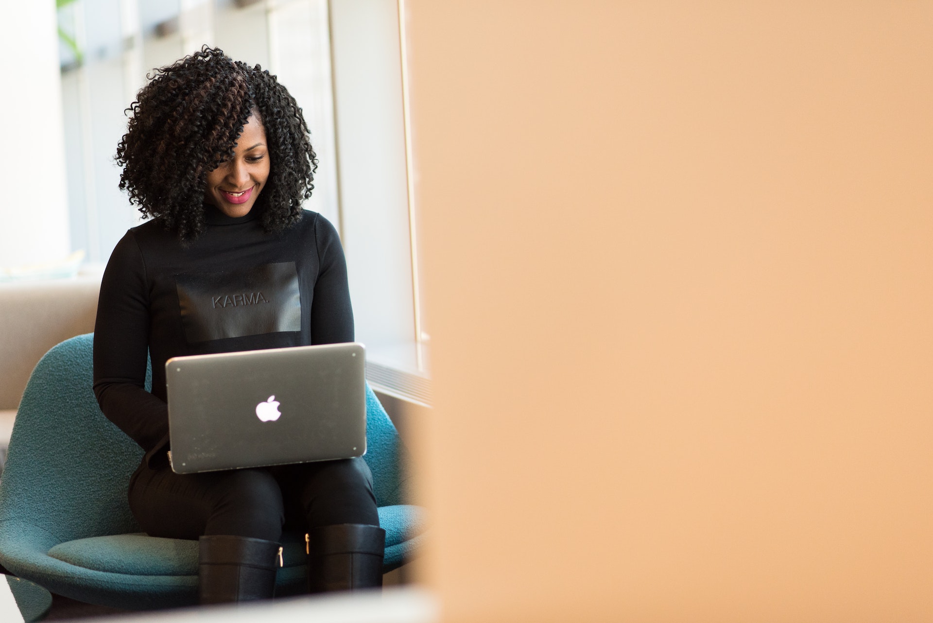 a woman searching something on the internet