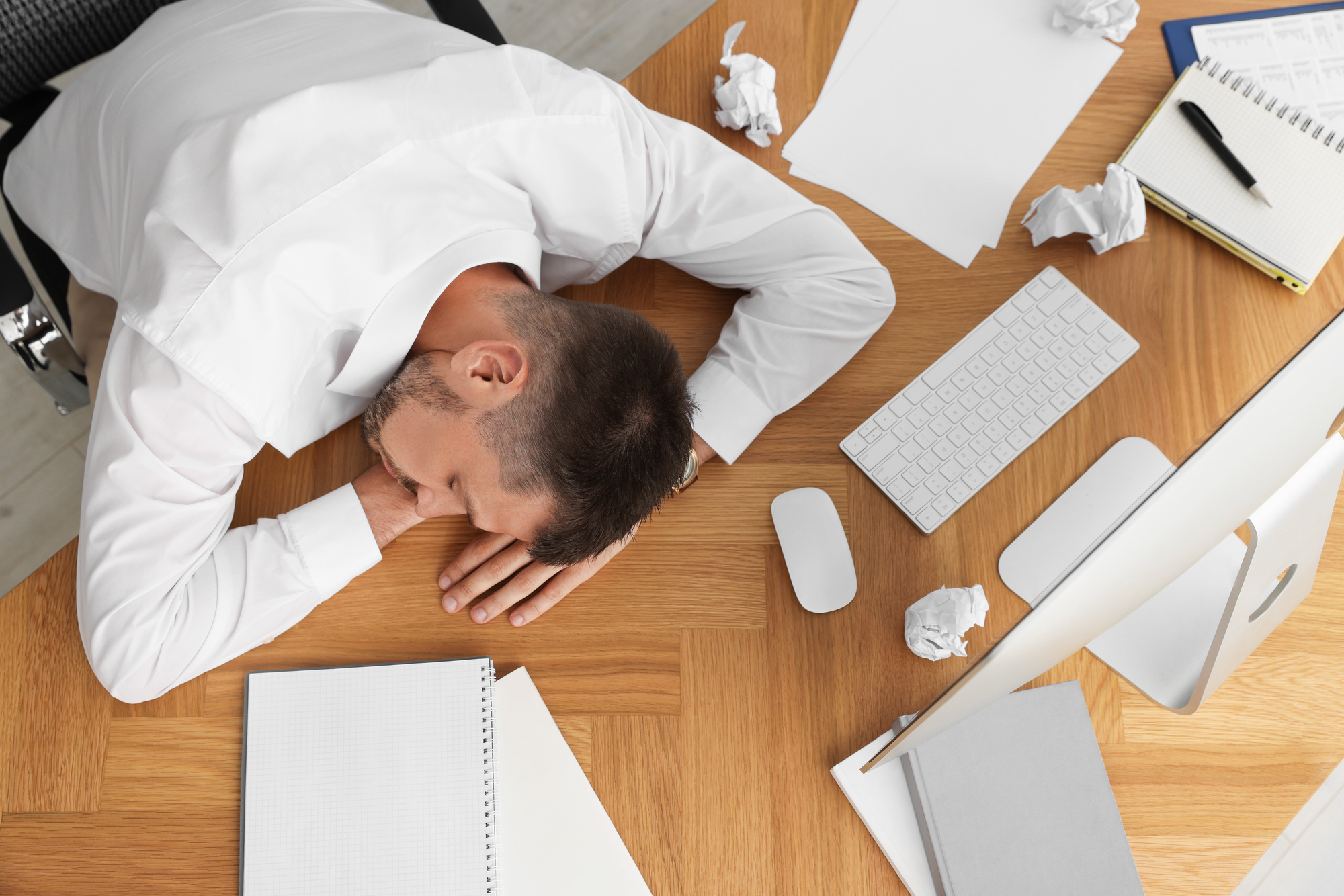 exhausted businessman