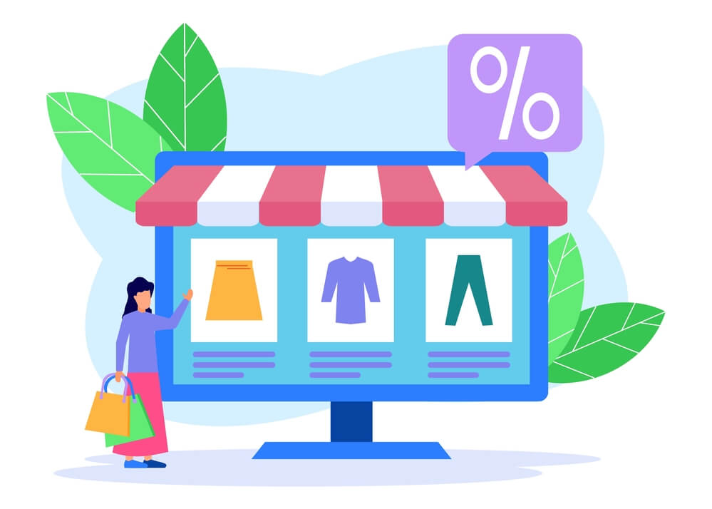 Customer buying from online store.