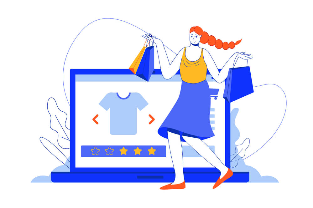 Customer is window shopping online