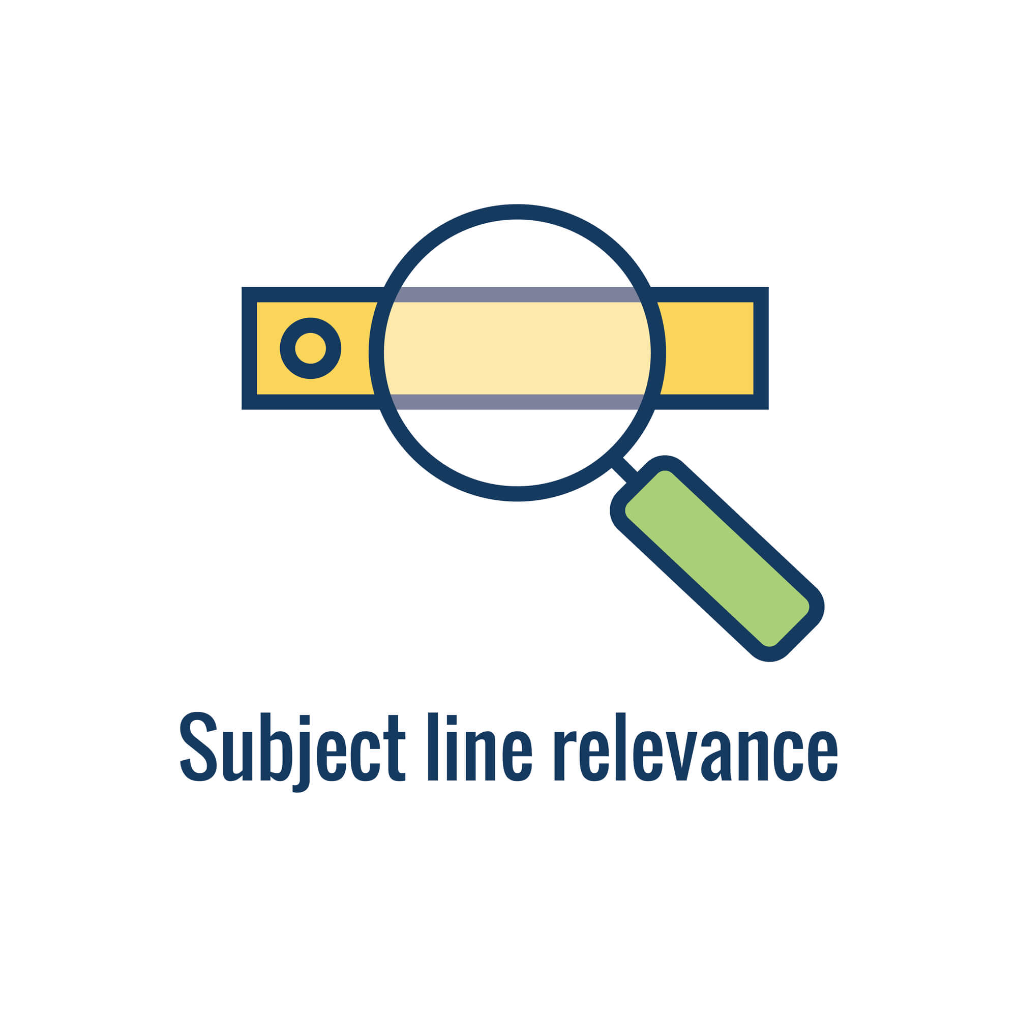 illustration of email subject line with a magnifying glass over it