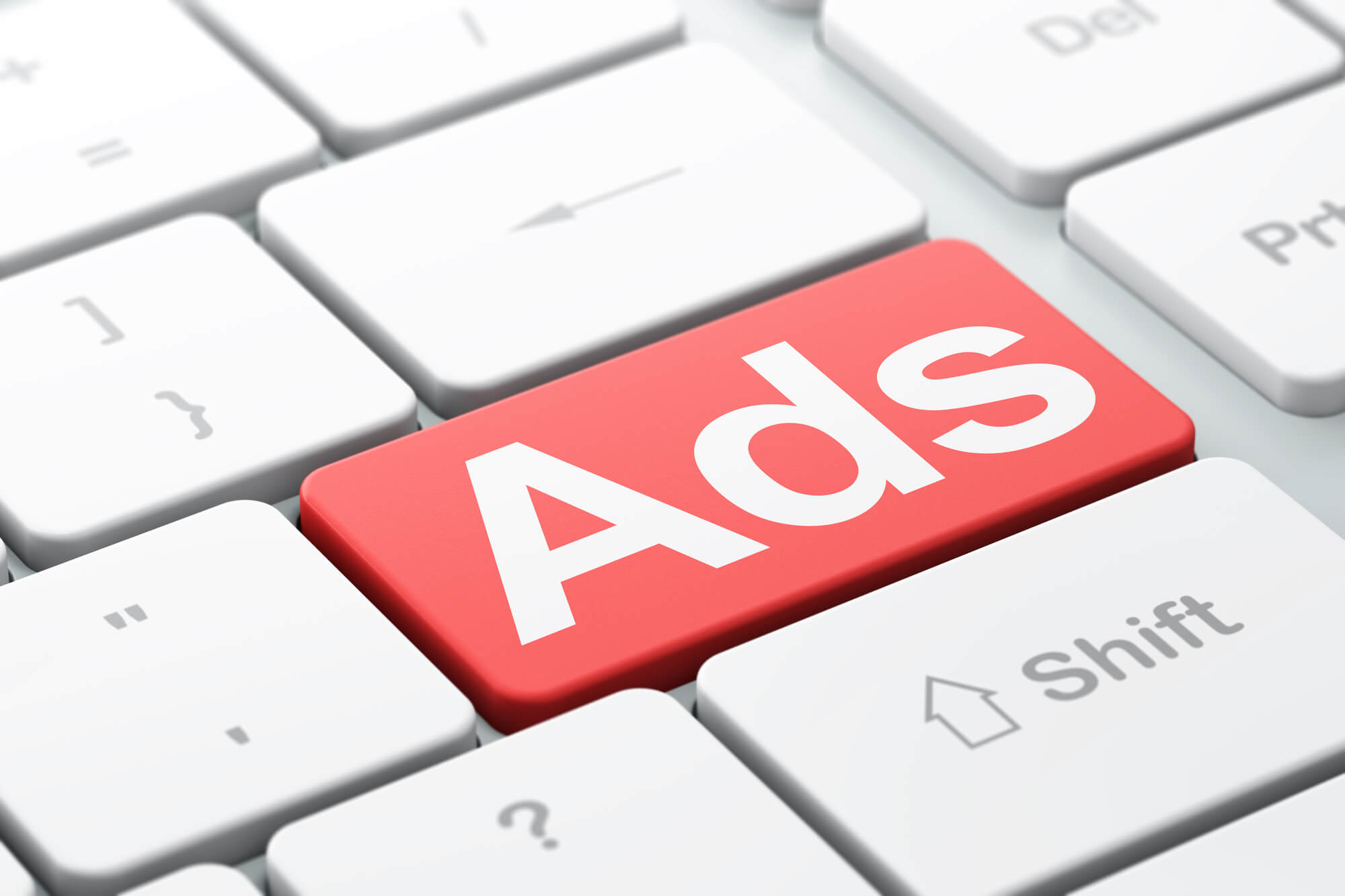 ads word on keyboard