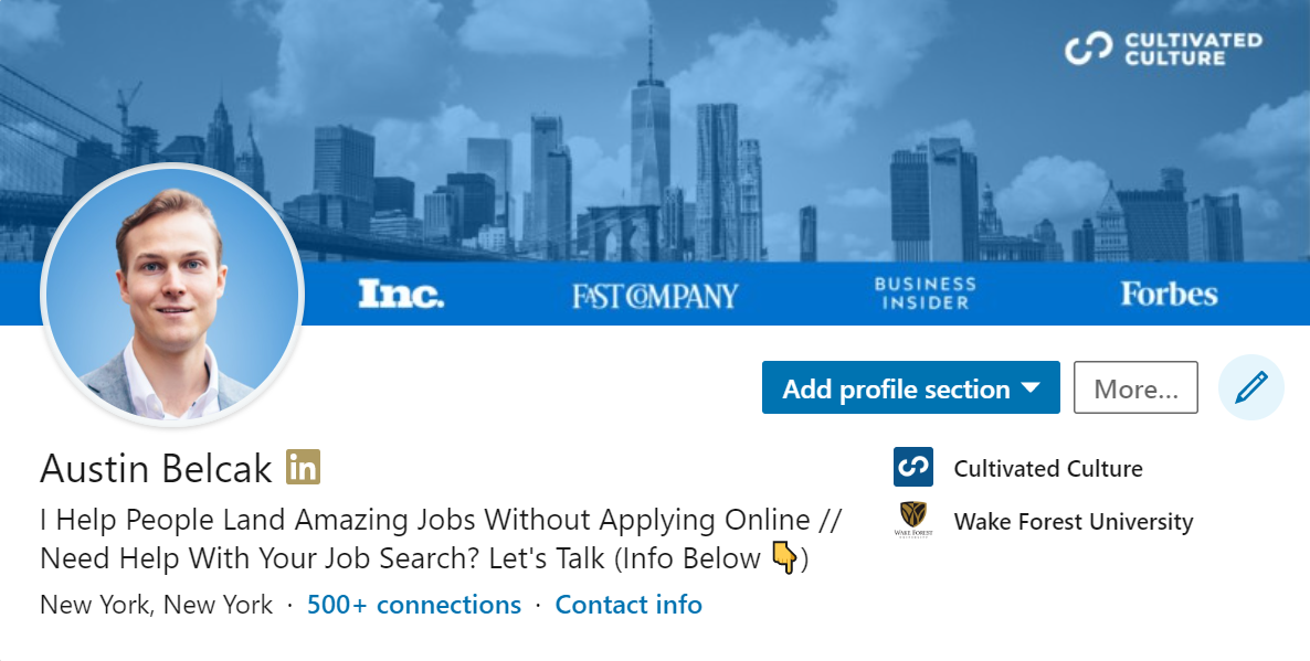 sample LinkedIn banner