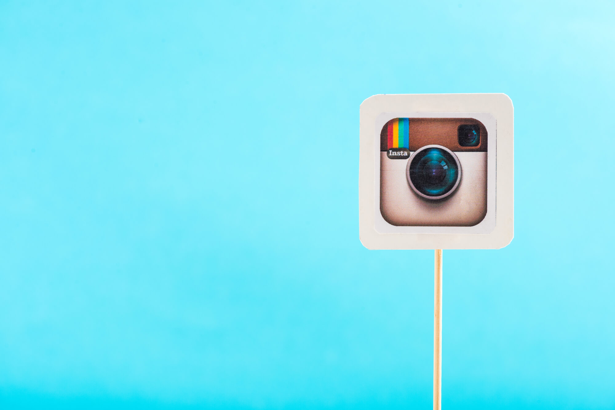 instagram icon isolated on blue space