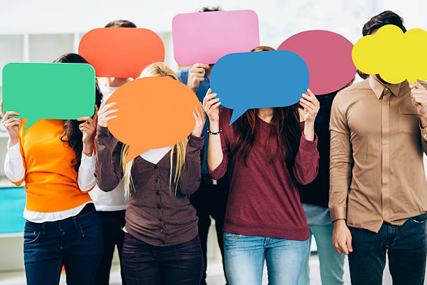 social media community holding speech bubbles