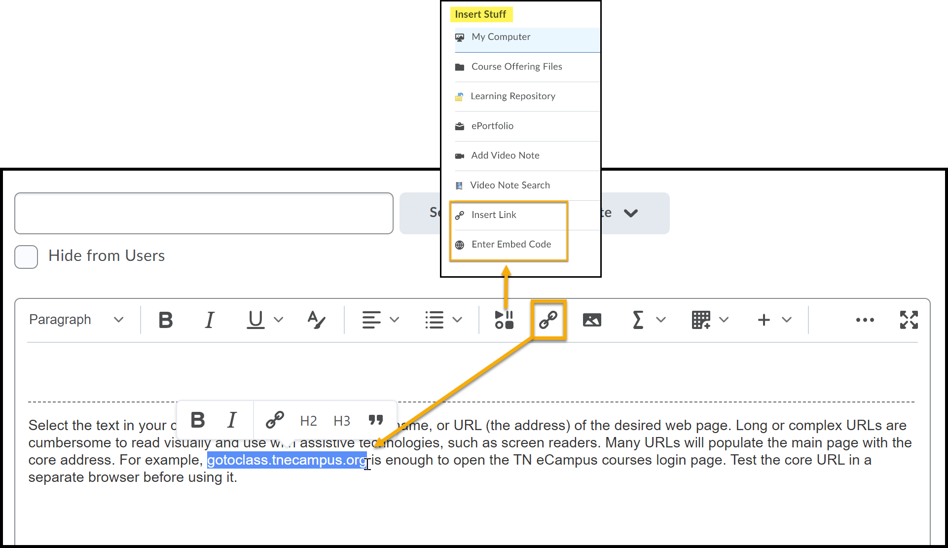 sample hyperlink