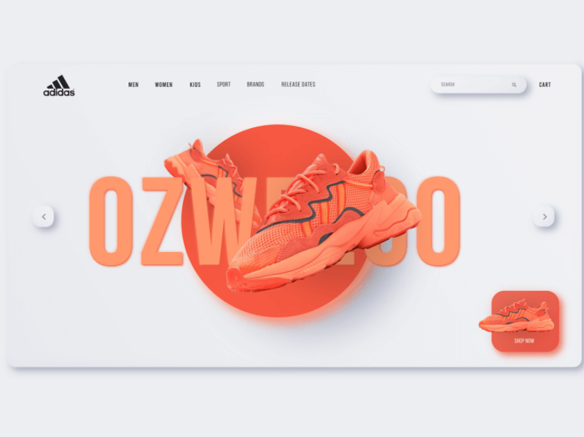 adidas neomorphism web design west palm beach