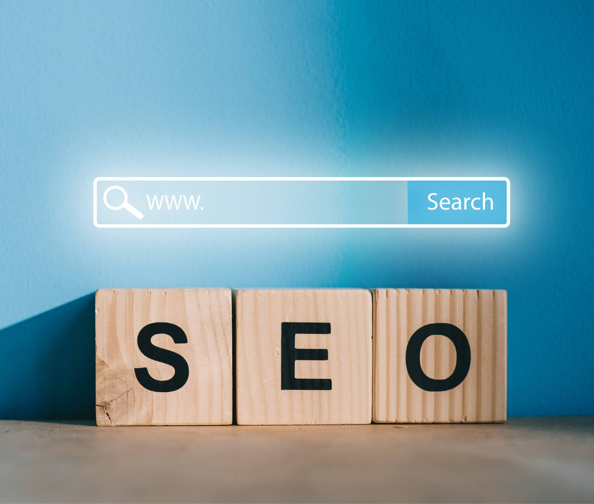 seo blocks with search engine bar on top