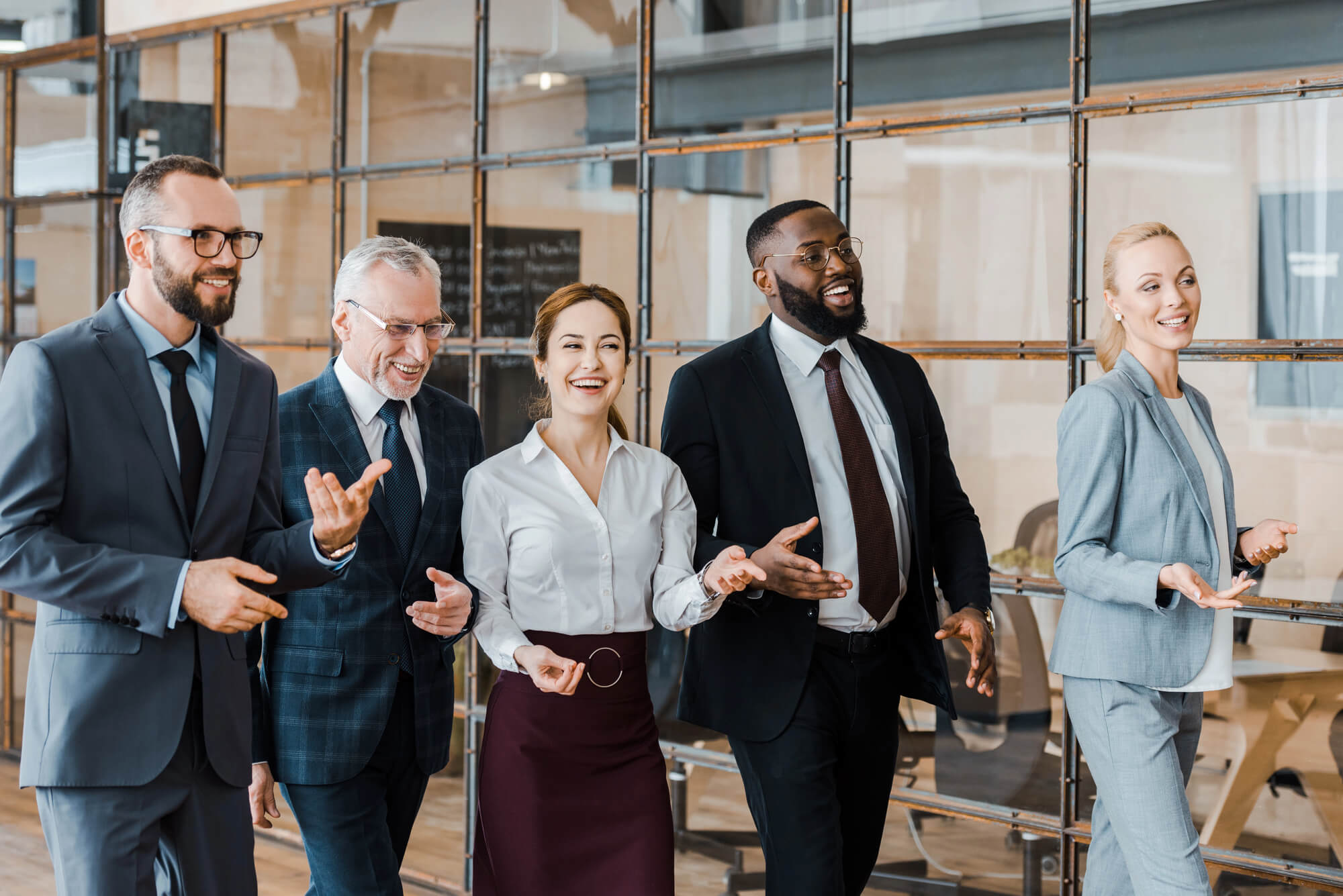 group of happy business team