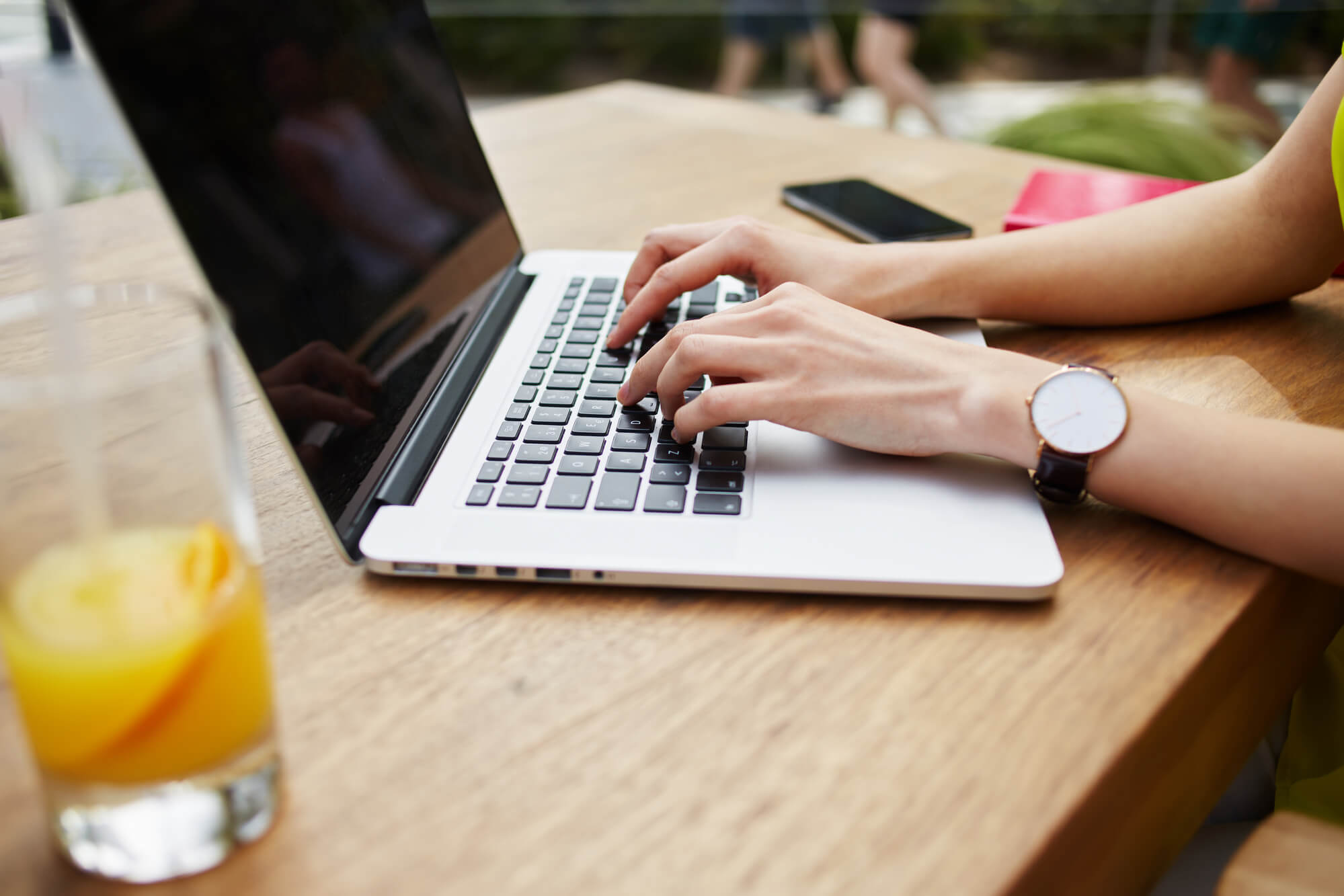 woman using laptop