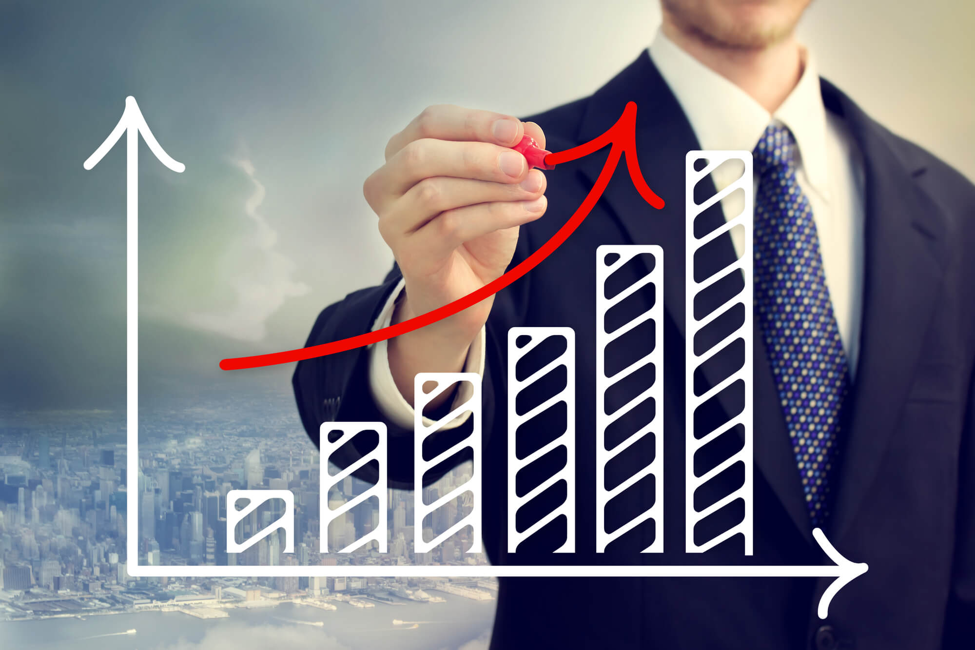 Business owner achieving target profit after using internet marketing Miami  to promote business. 