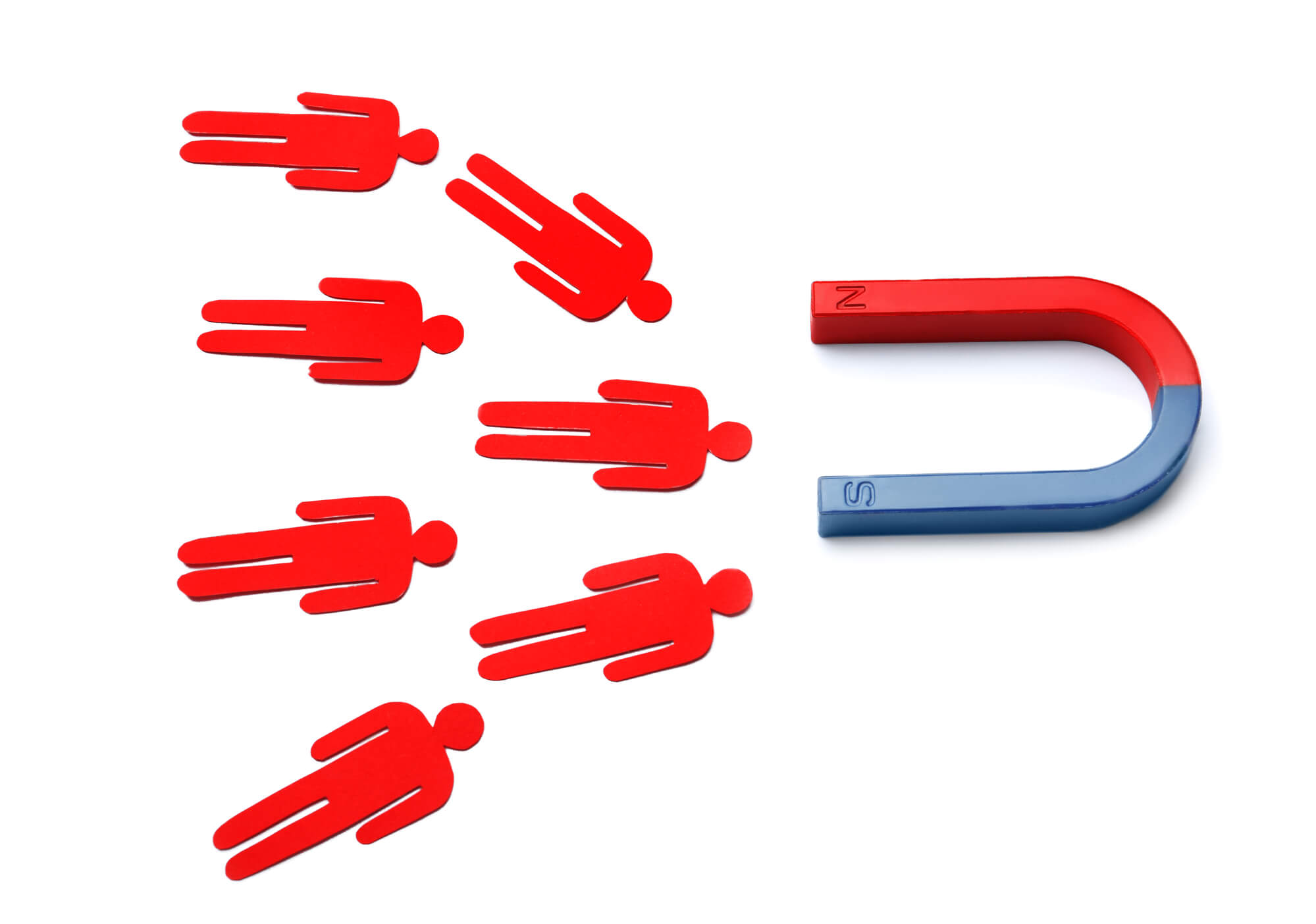 magnet attracting paper people