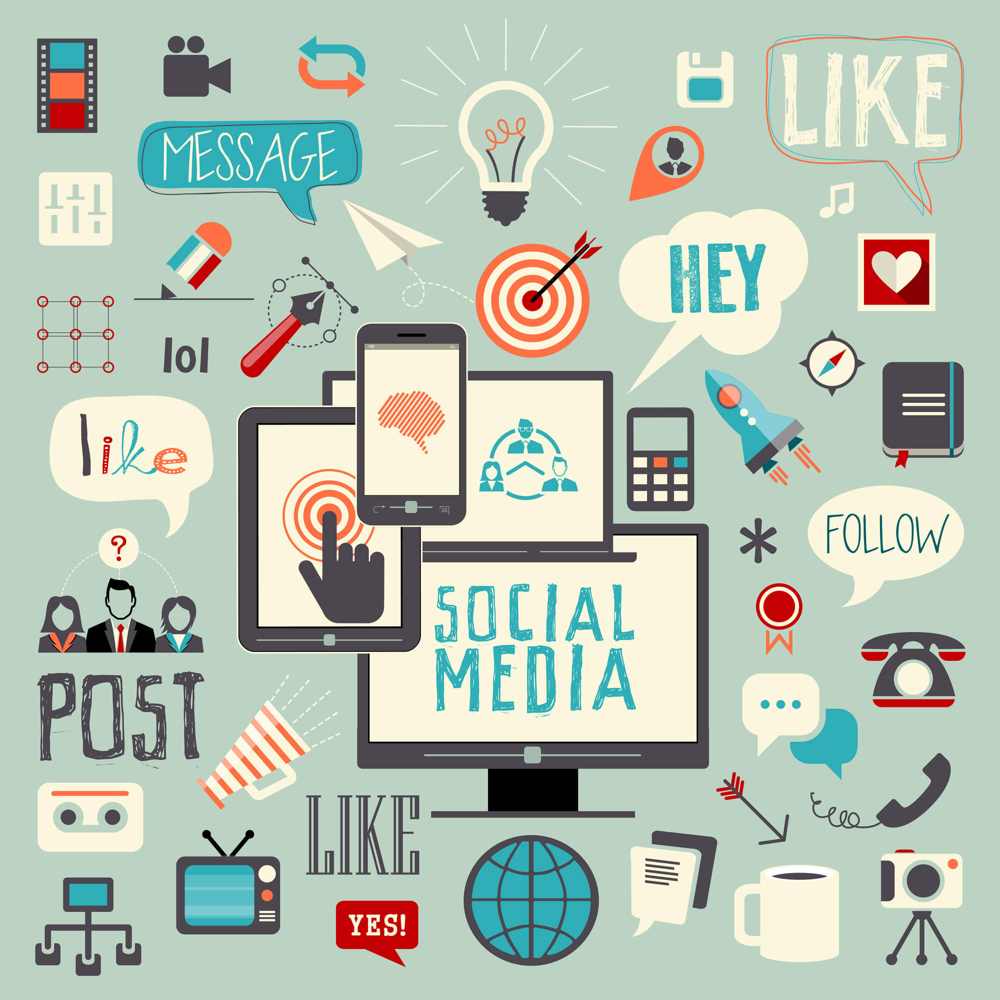 social media marketing concept