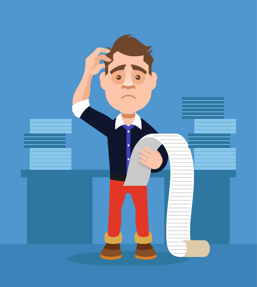 stressed businessman looking at expensive bill digital marketing company