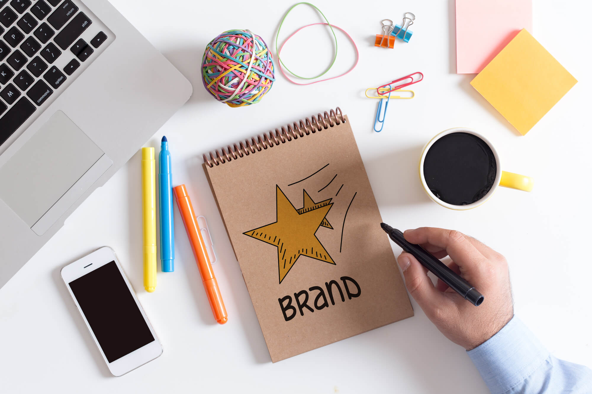 word brand written on notepad