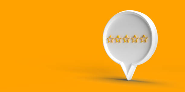 speech bubble with five stars inside