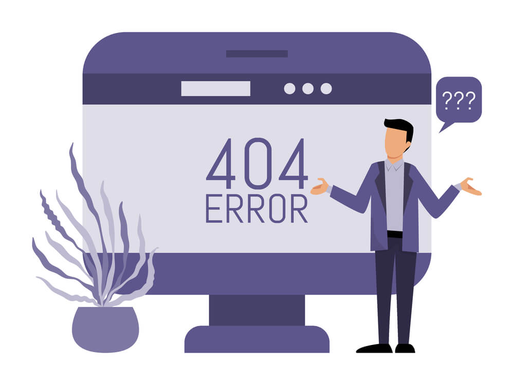 User gets disappointed upon seeing a 404 page.