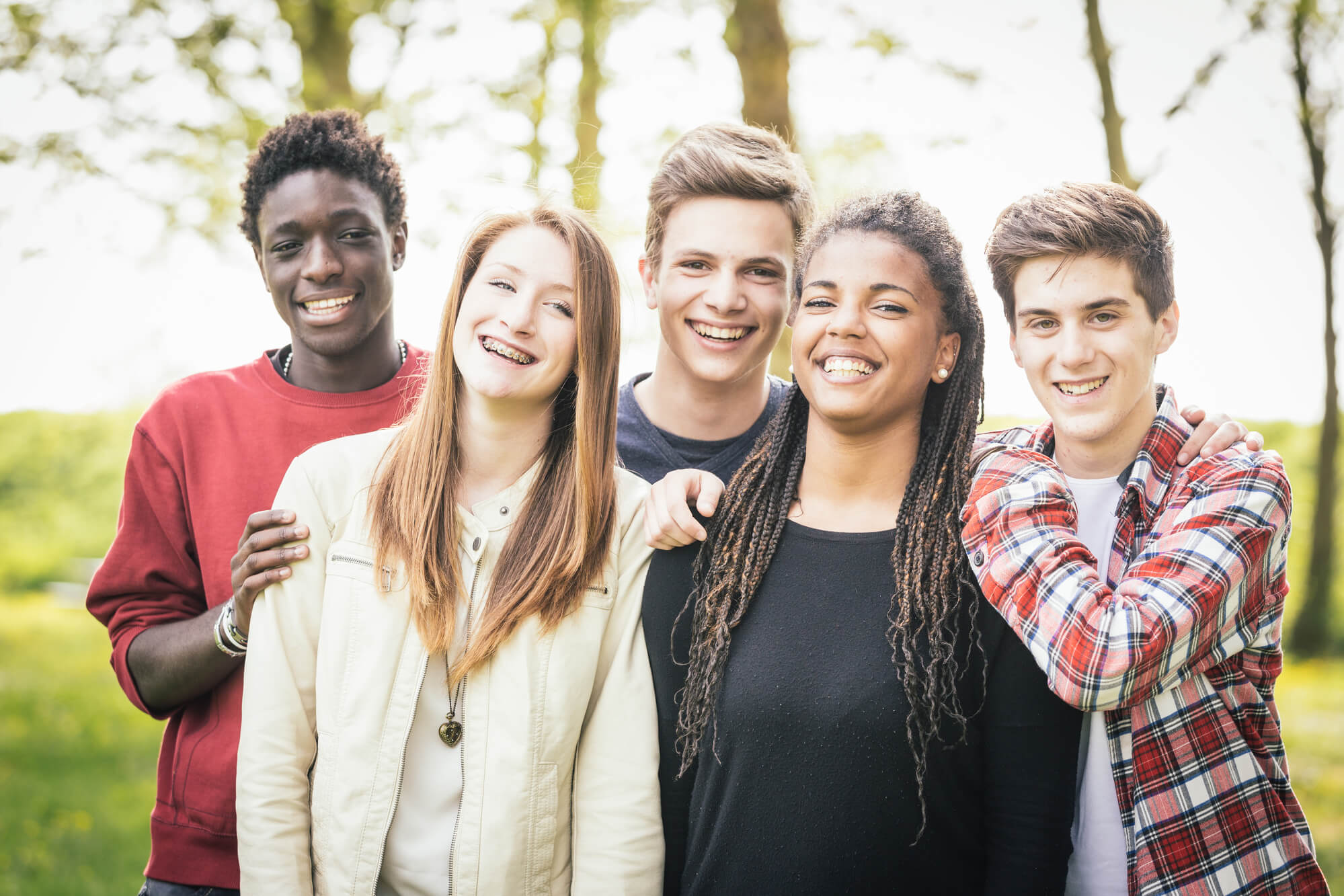 group of happy teens