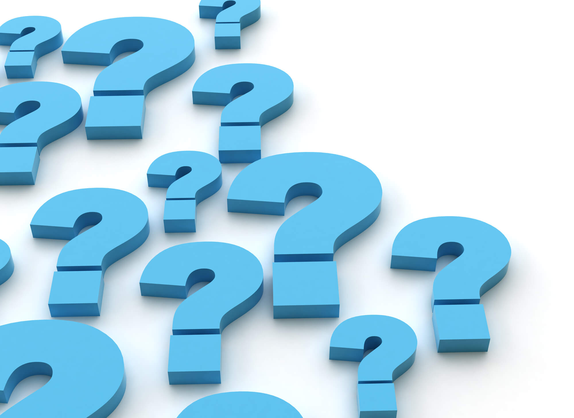 blue question marks