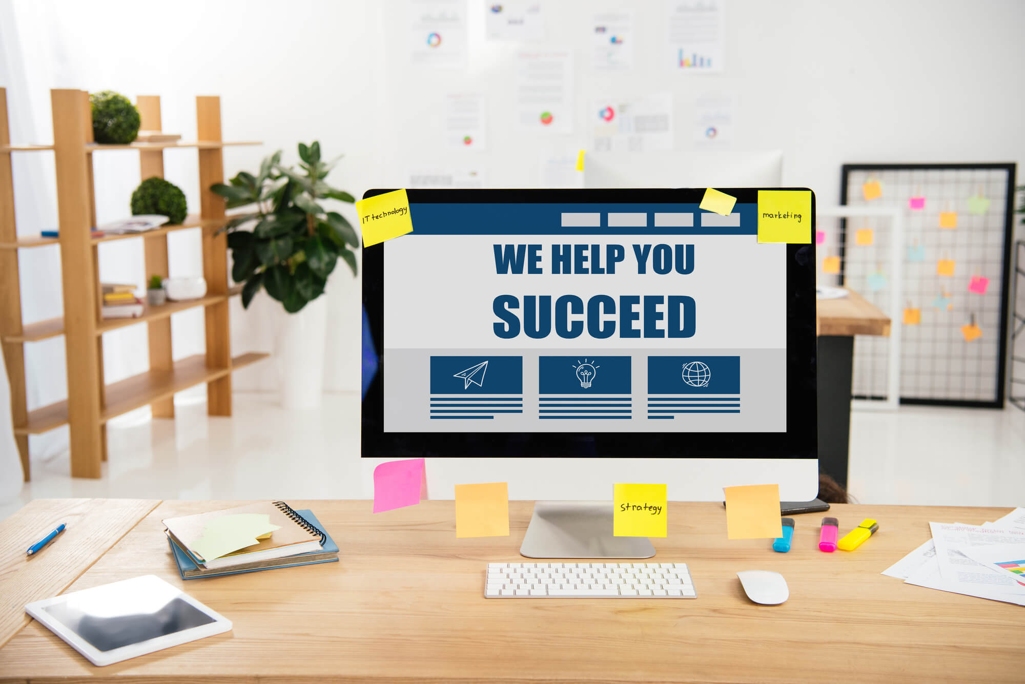 computer screen showing we help you succeed
