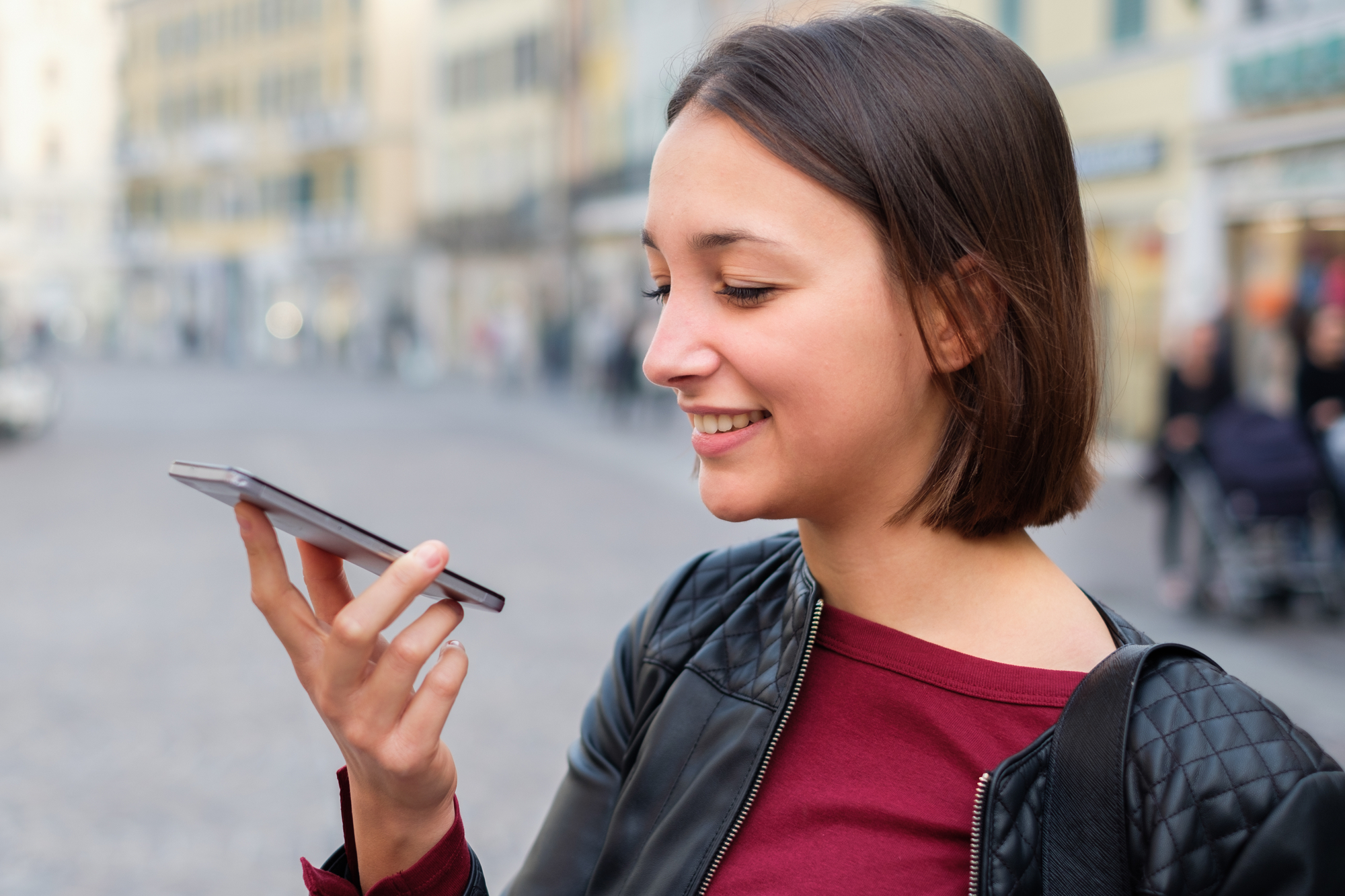 woman using voice search