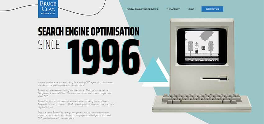 90s retro design inspired website
