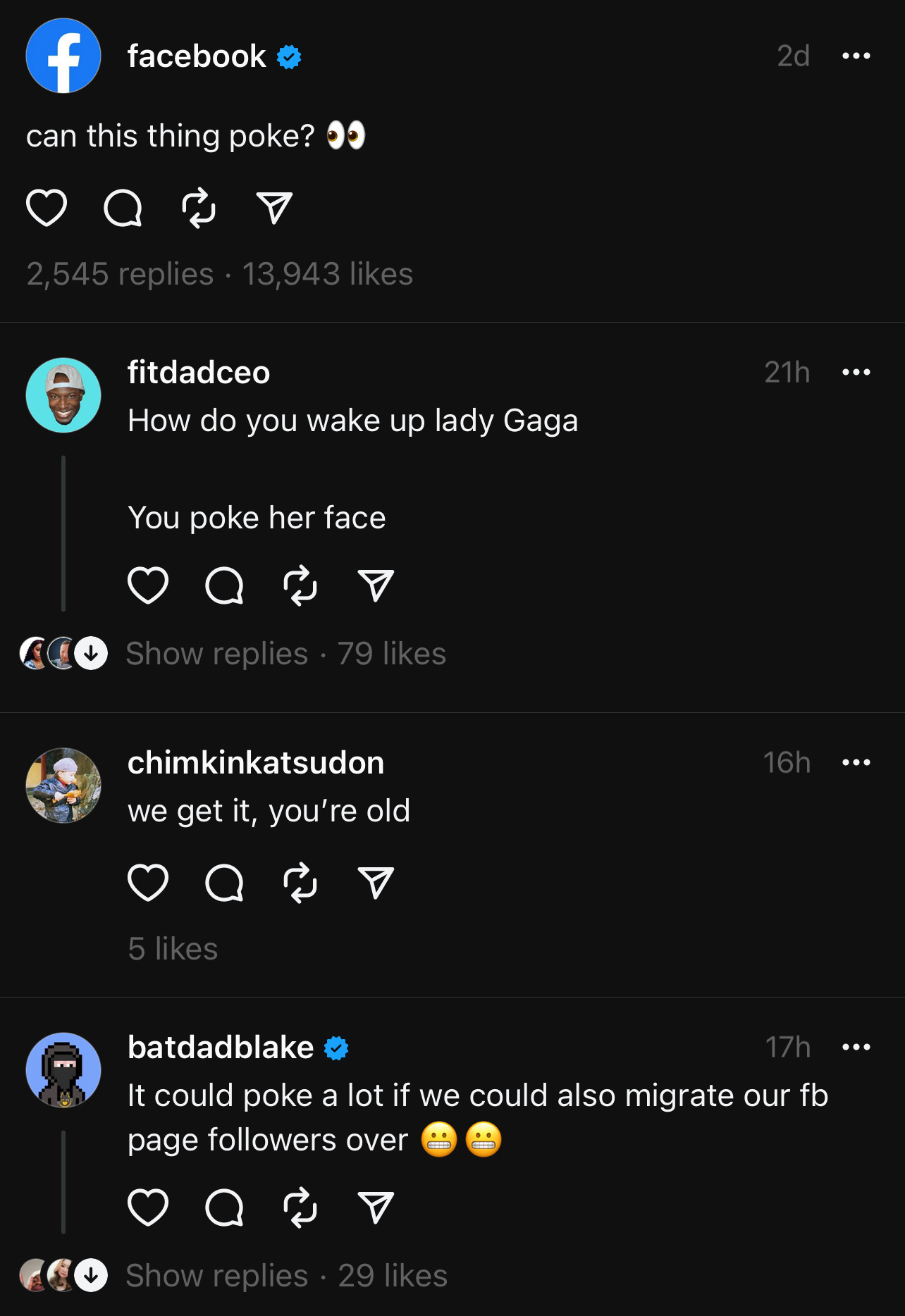 Facebook on threads