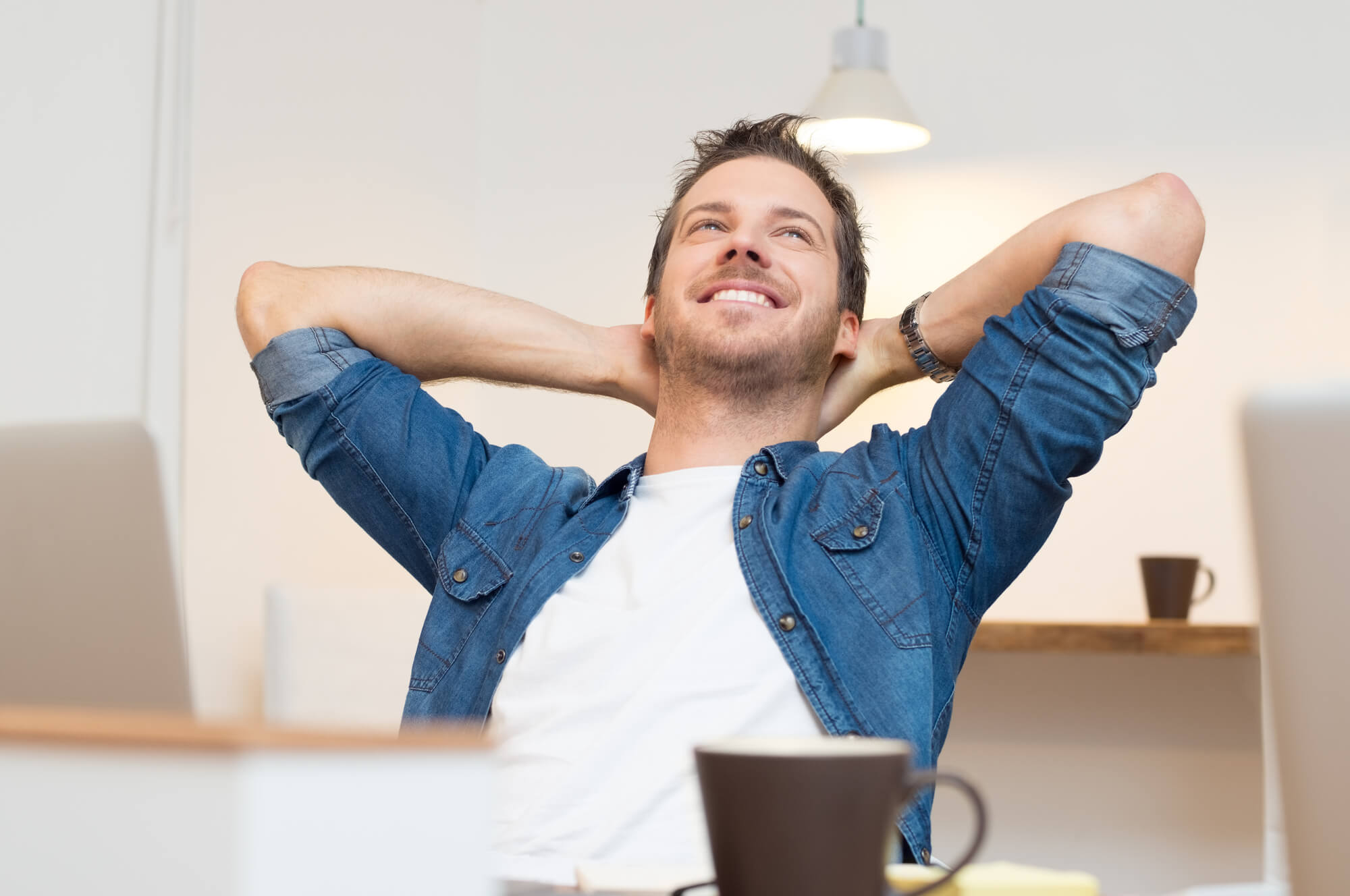 Relaxed business owner of a Miami SEO company 