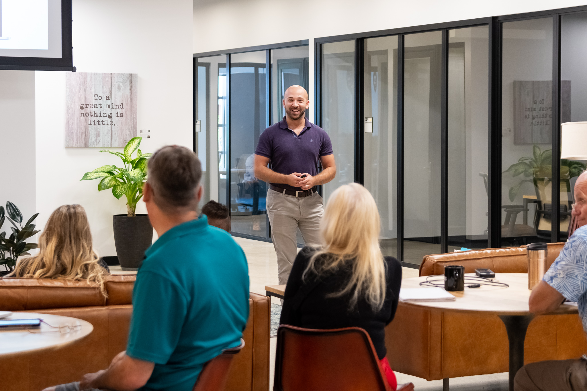 shay berman presenting to group