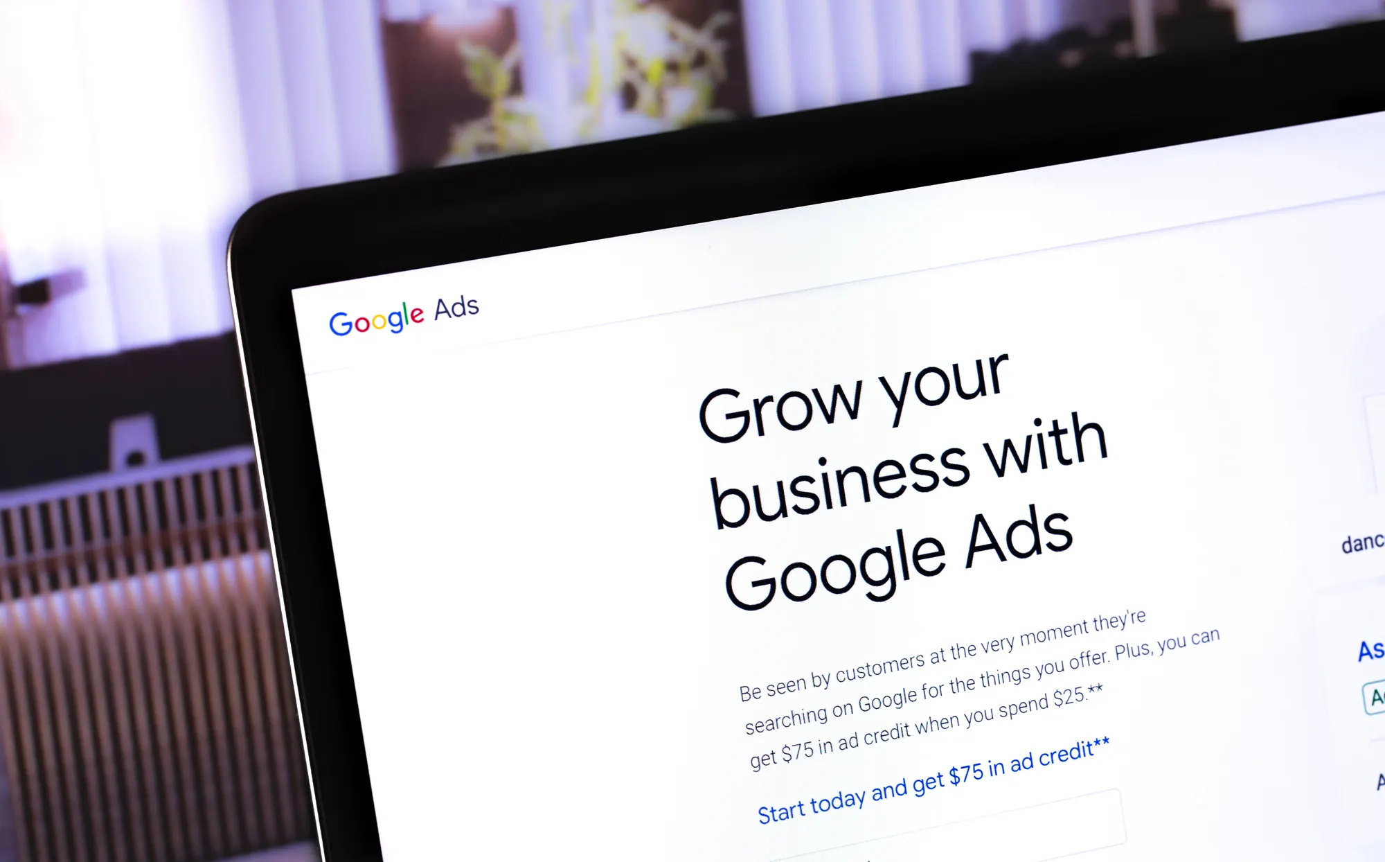 Google Ads interface displayed on a screen, illustrating lead generation for plumbing businesses through paid search advertising