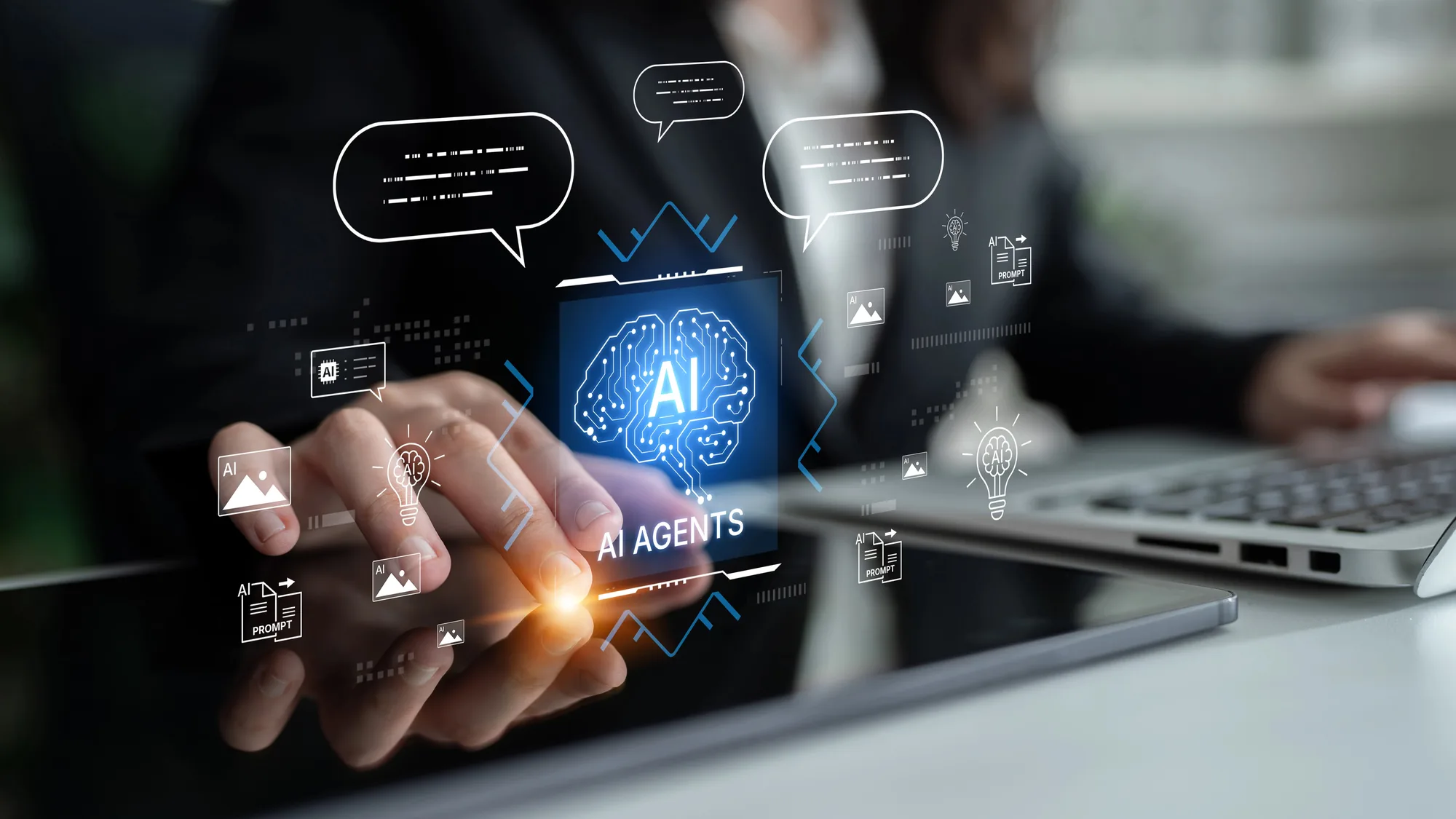 Digital interface showing AI-powered content strategy and automation concepts for Beyond Great Content SEO
