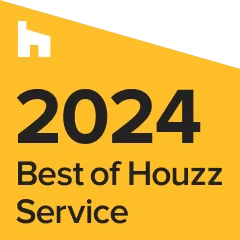 Yellow award icon displaying Houzz best of service for 2024.